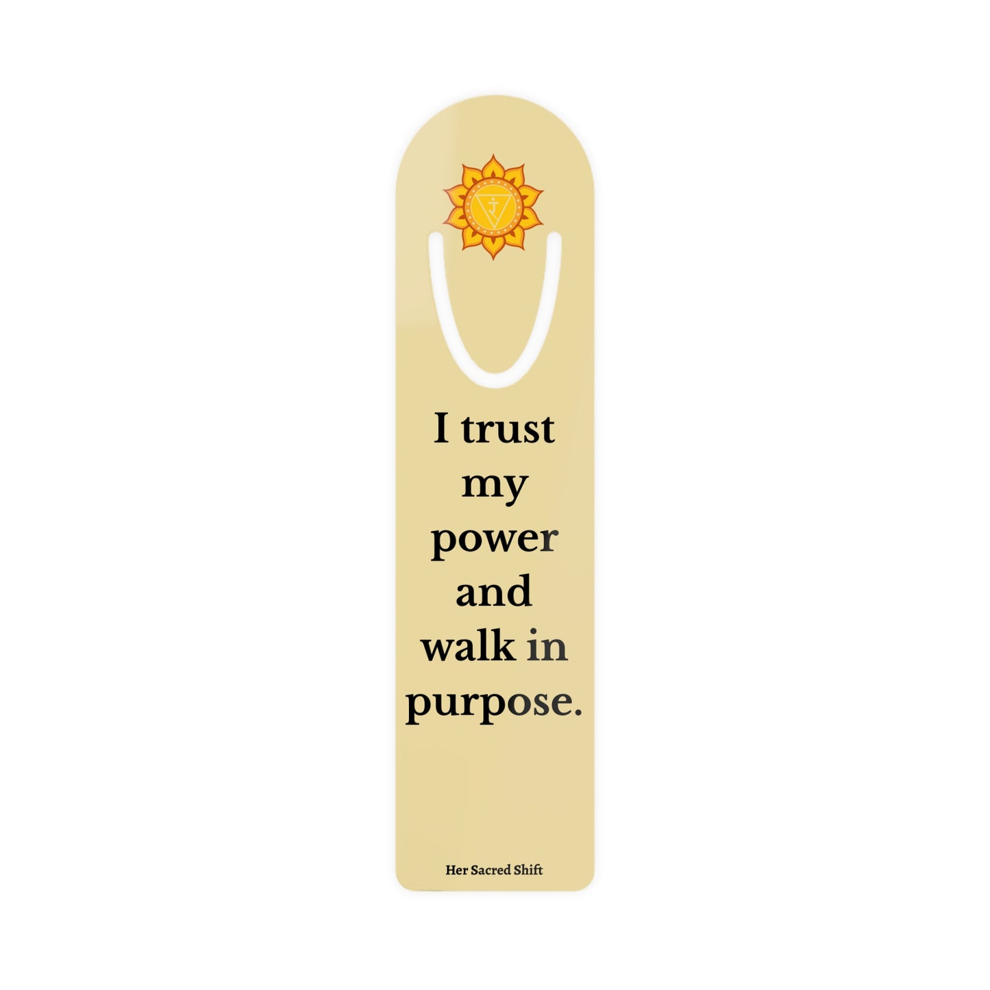 Solar Plexus Chakra Stainless Steel Bookmark – “I Trust My Power and Walk in Purpose”