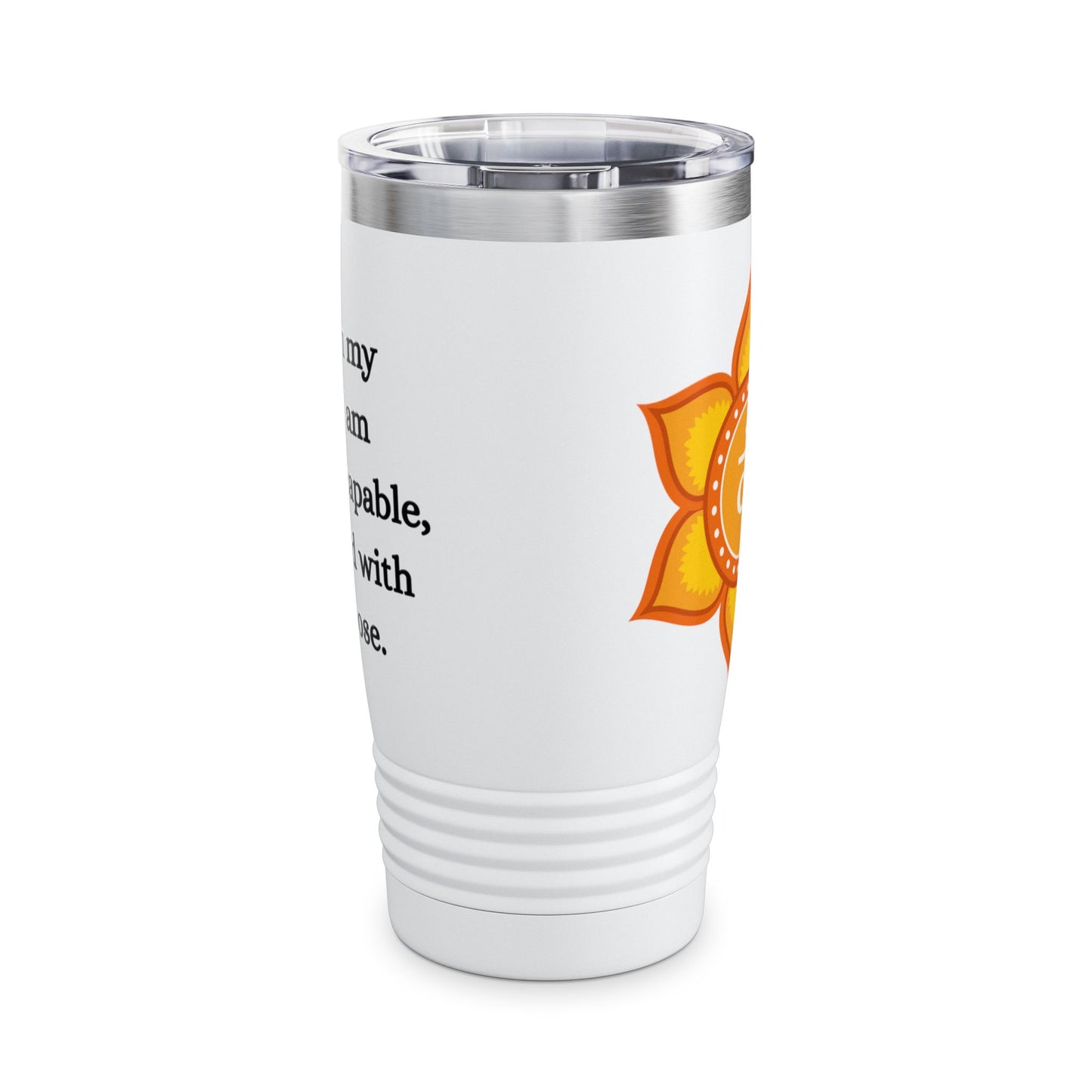 Sacral Chakra Stainless Steel 20oz Tumbler – Creativity & Flow (White)
