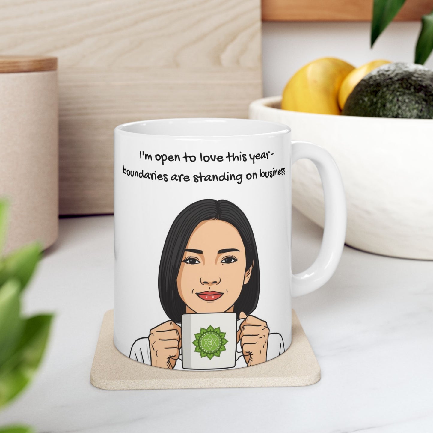 Heart Chakra 2026 Animated Mug – Open to Love, Setting Boundaries (11oz/15oz)