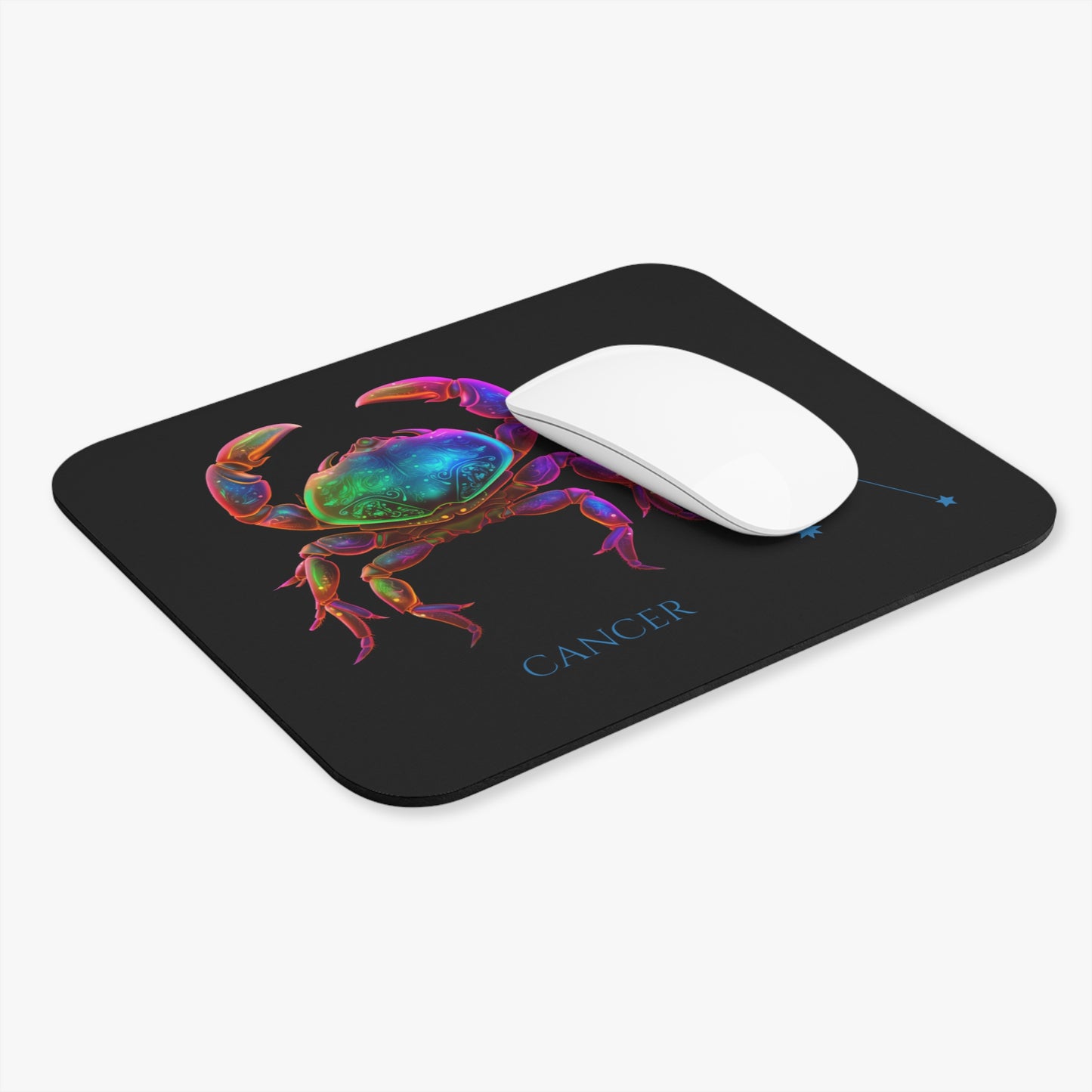 Cancer Zodiac Mouse Pad — Colorful Crab Constellation Desk Mat
