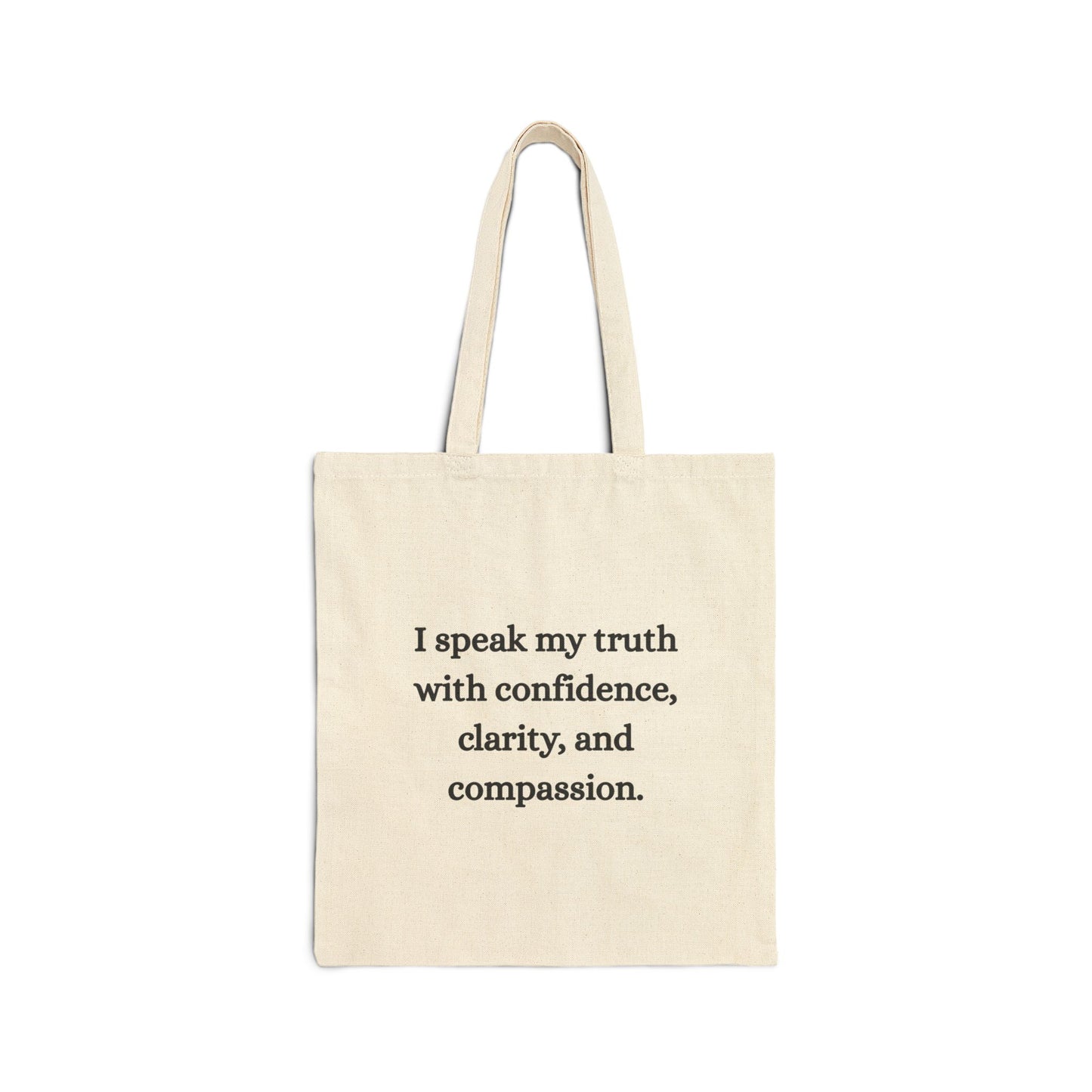 Throat Chakra Cotton Canvas Tote – “I Speak My Truth”