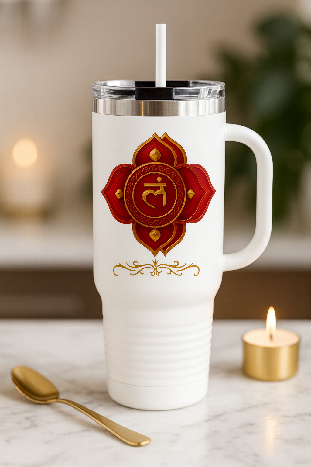 Root Chakra 40oz Luxe Hydration Tumbler – Grounded Strength Edition