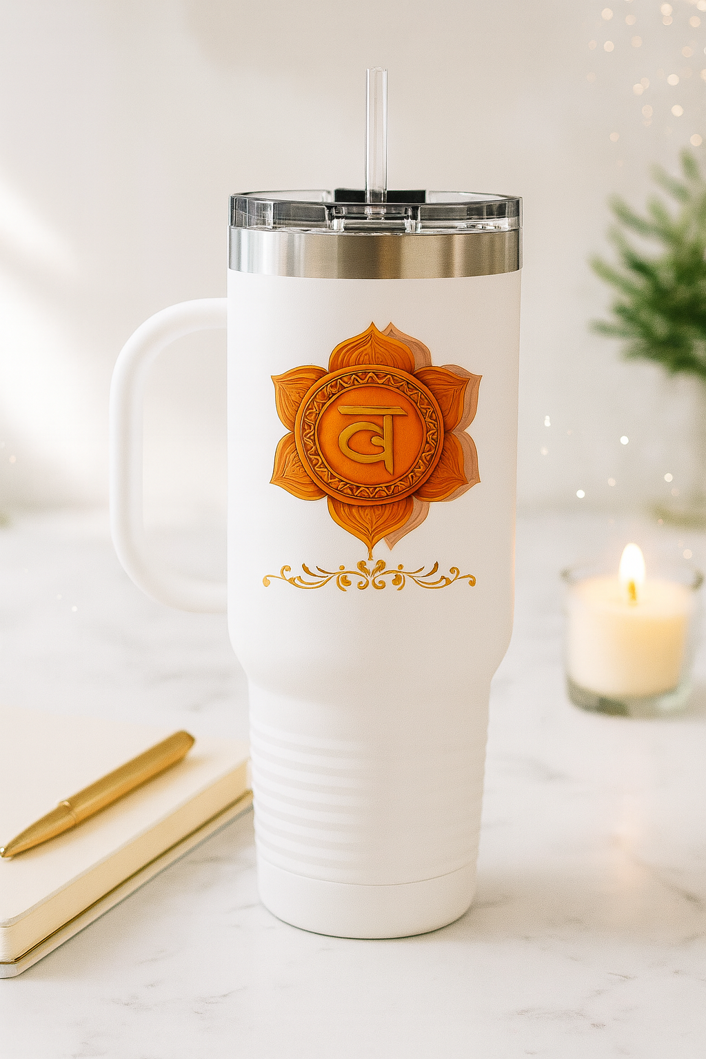 Sacral Chakra 40oz Luxe Hydration Tumbler – Creative Flow Edition