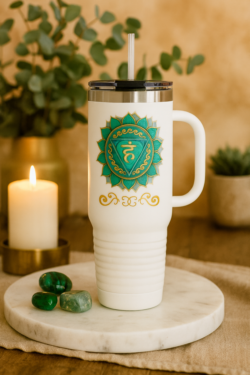 Throat Chakra 40oz Luxe Hydration Tumbler – Truth & Expression Edition