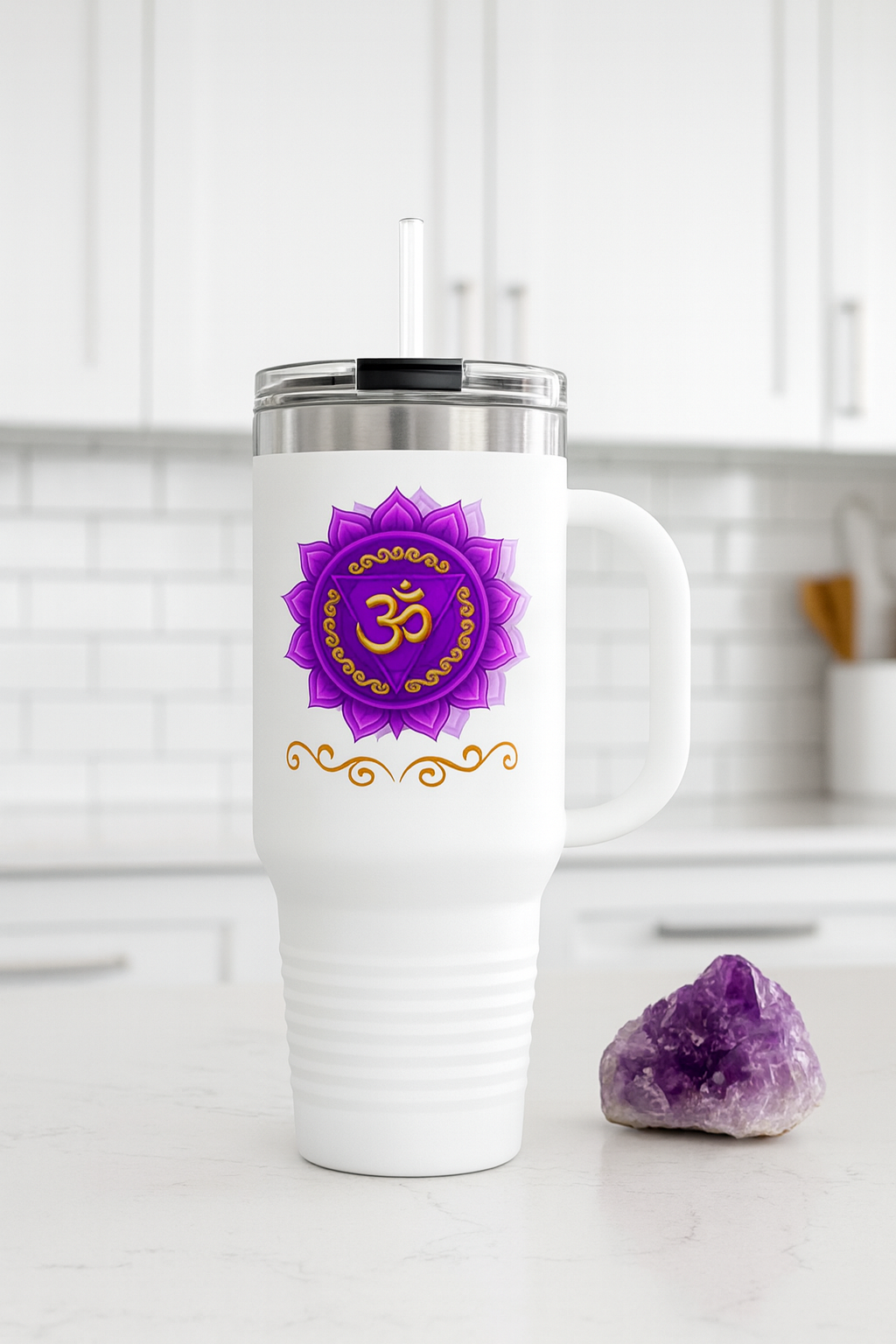 Crown Chakra 40oz Luxe Hydration Tumbler – Divine Alignment Edition