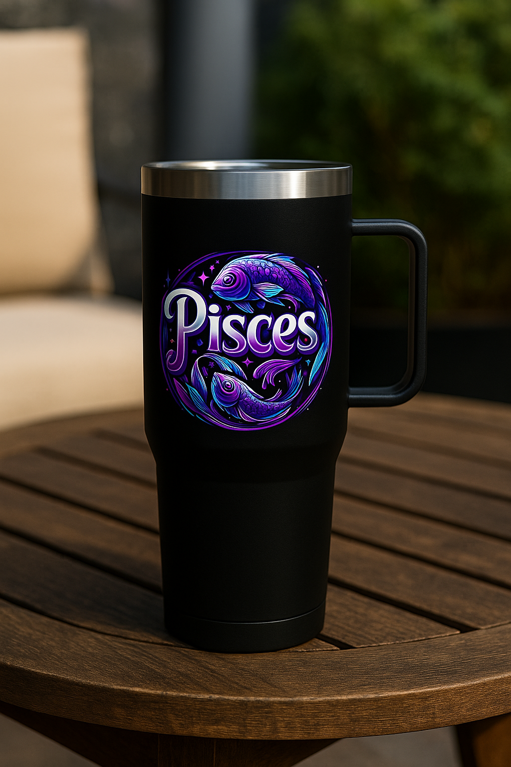 Pisces 20oz Travel Mug – Cosmic Twin-Fish Edition
