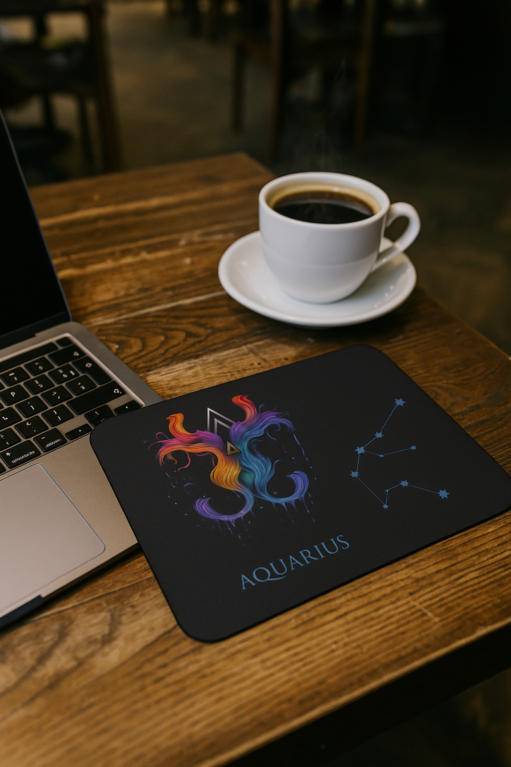 Aquarius Zodiac Mouse Pad – Cosmic Water-Bearer Art & Constellation Design