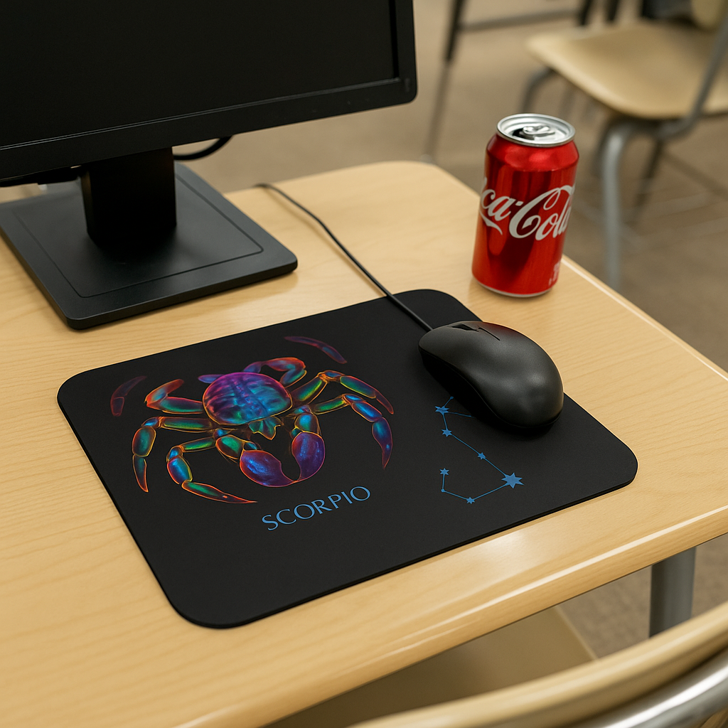 Scorpio Zodiac Mouse Pad – Cosmic Scorpion Art & Constellation Design