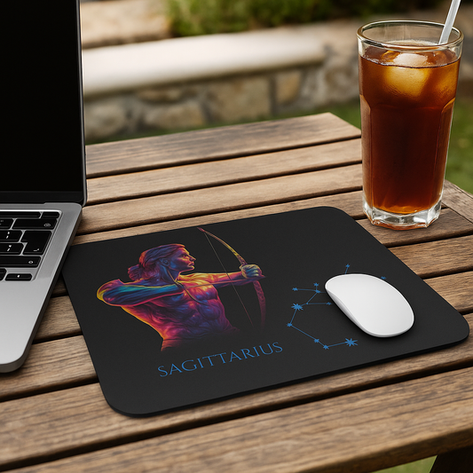 Sagittarius Zodiac Mouse Pad – Cosmic Archer Art & Constellation Design