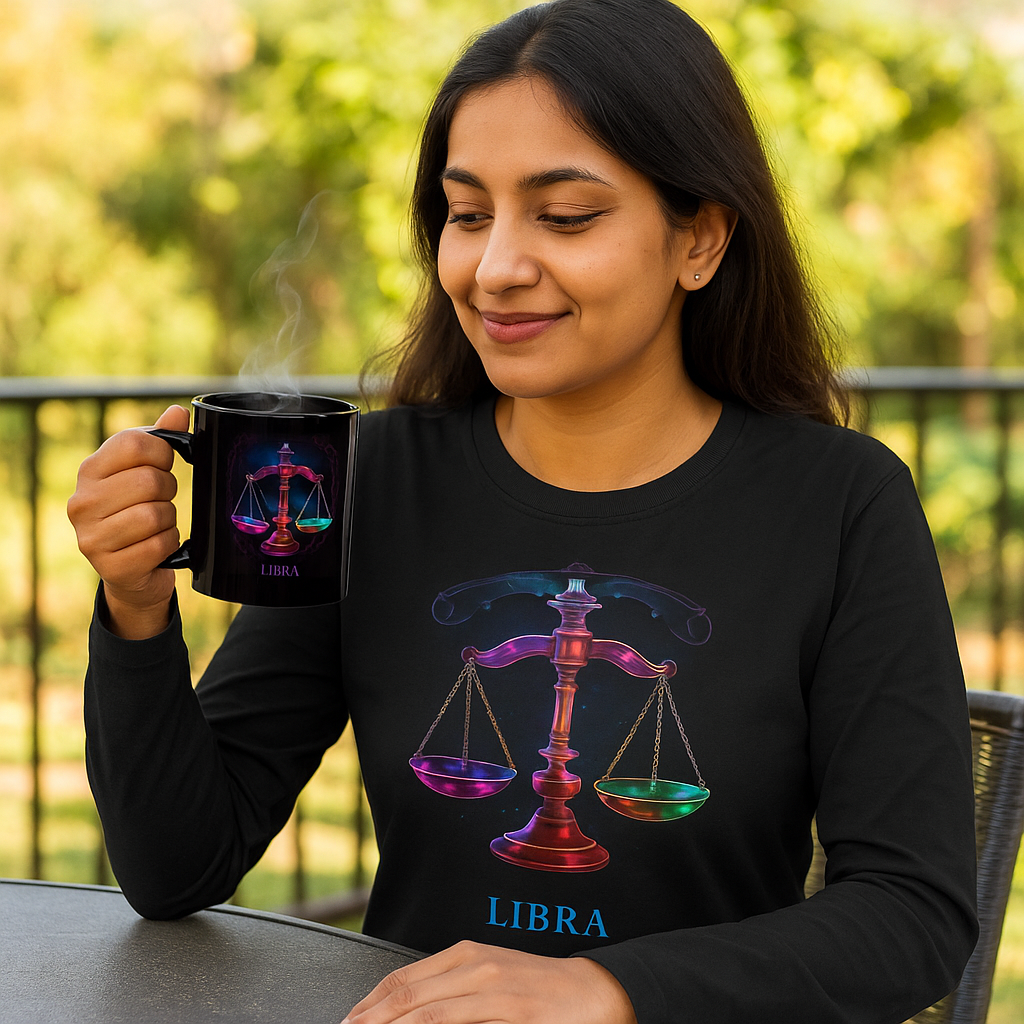 Libra Long-Sleeve Zodiac T-Shirt – Balance & Harmony Edition