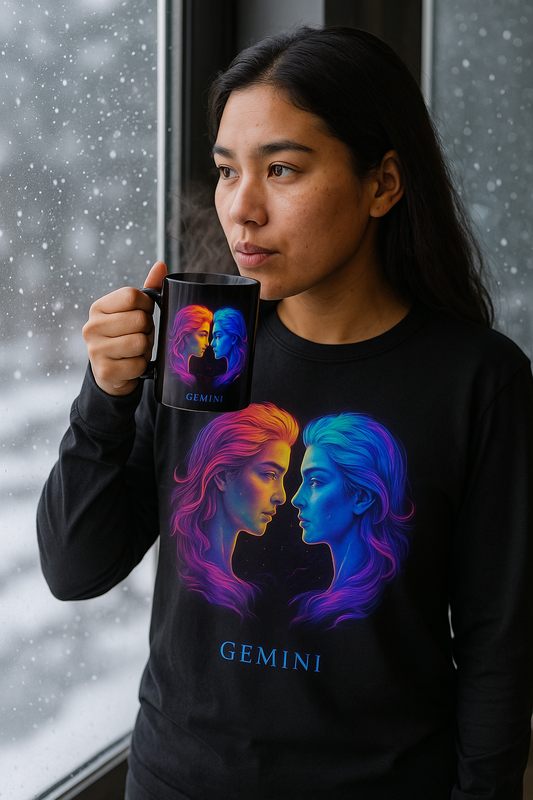 Gemini Long Sleeve Zodiac T-Shirt – Duality & Divine Expression