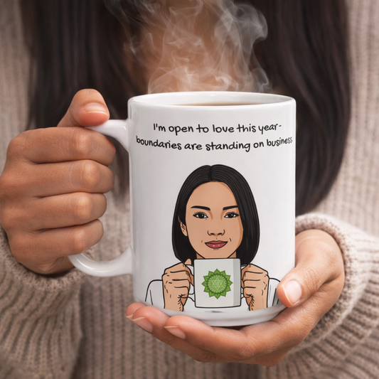 Heart Chakra 2026 Animated Mug – Open to Love, Setting Boundaries (11oz/15oz)