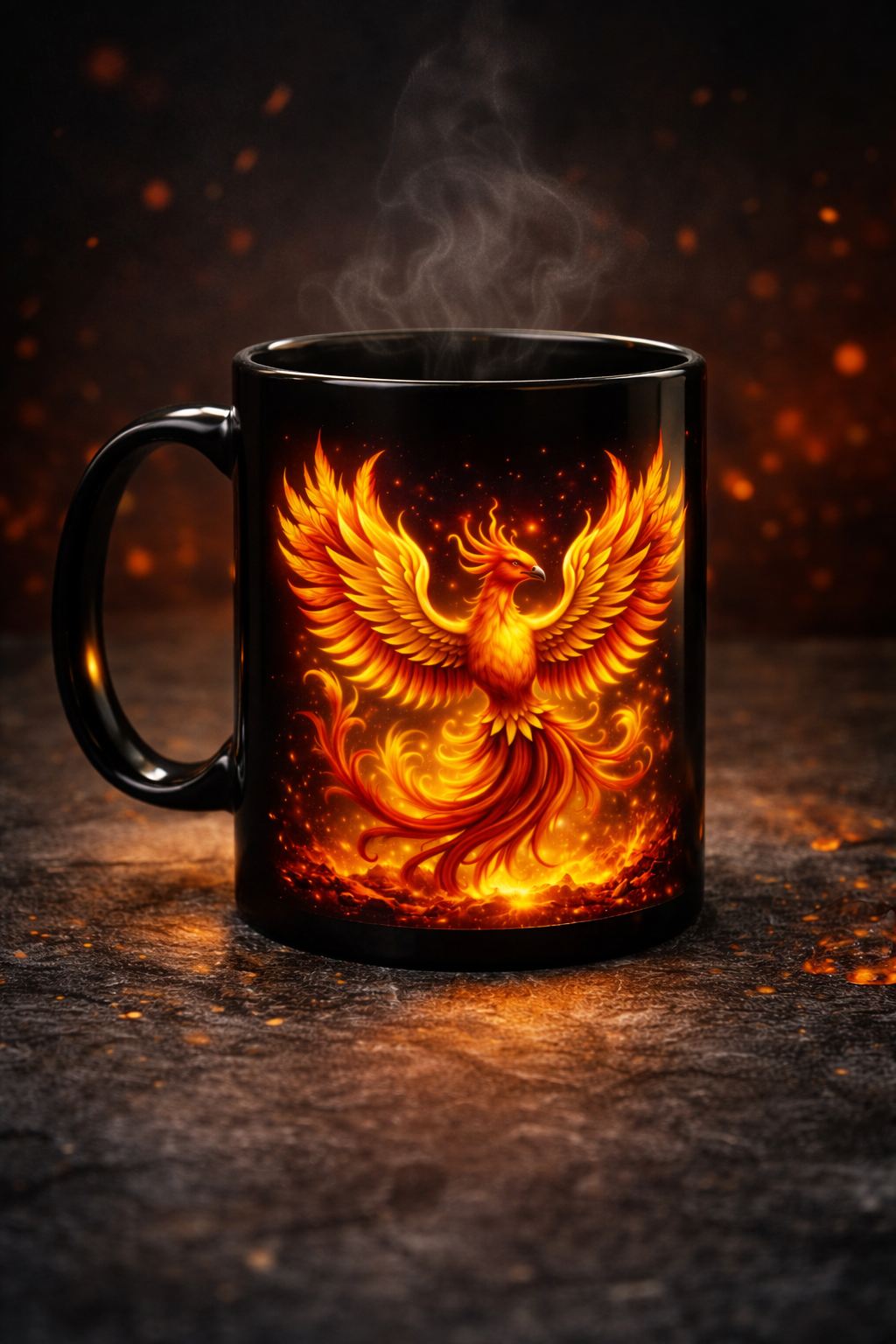 The Flame of Becoming – Phoenix Transformation Mug