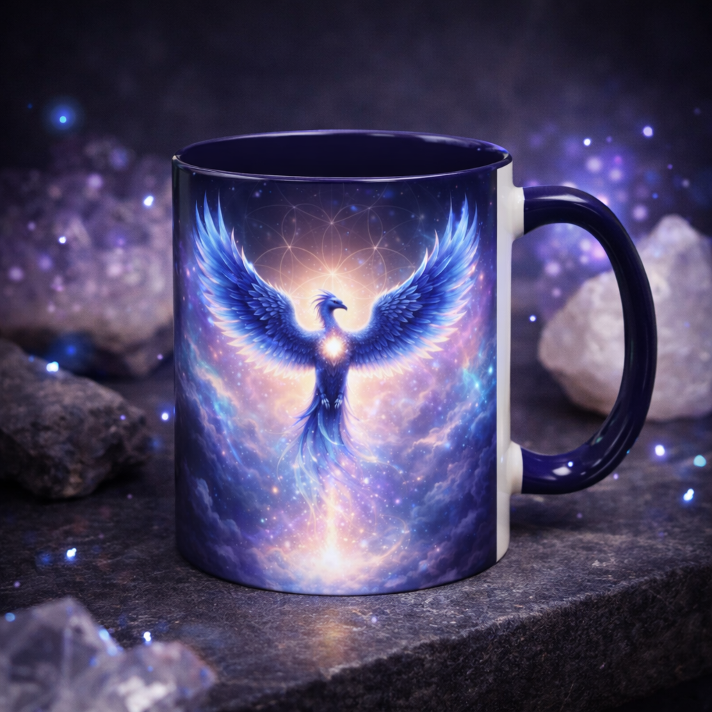 Celestial Ascension Phoenix Mug