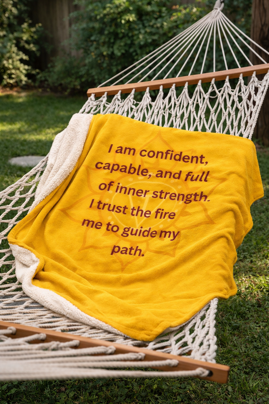 Solar Plexus Premium Sherpa Blanket — Confidence, Power & Inner Strength