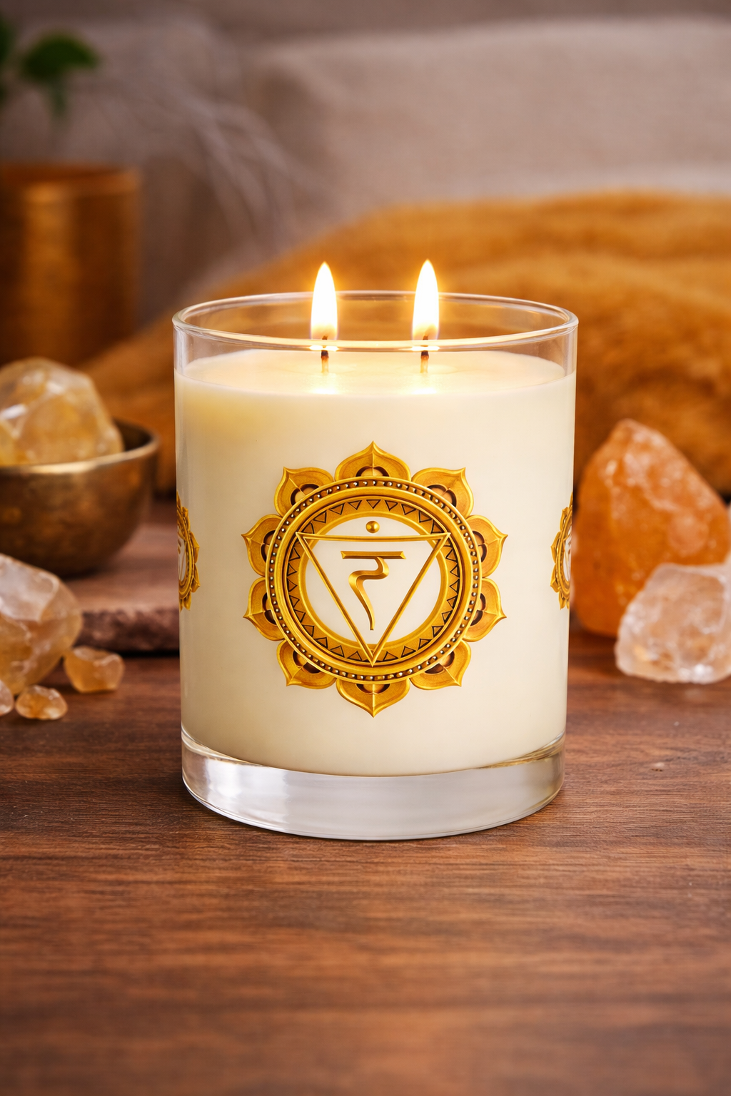 Solar Plexus Chakra Ritual Candle – Ignite Your Inner Power — 11oz Scented Glass Candle