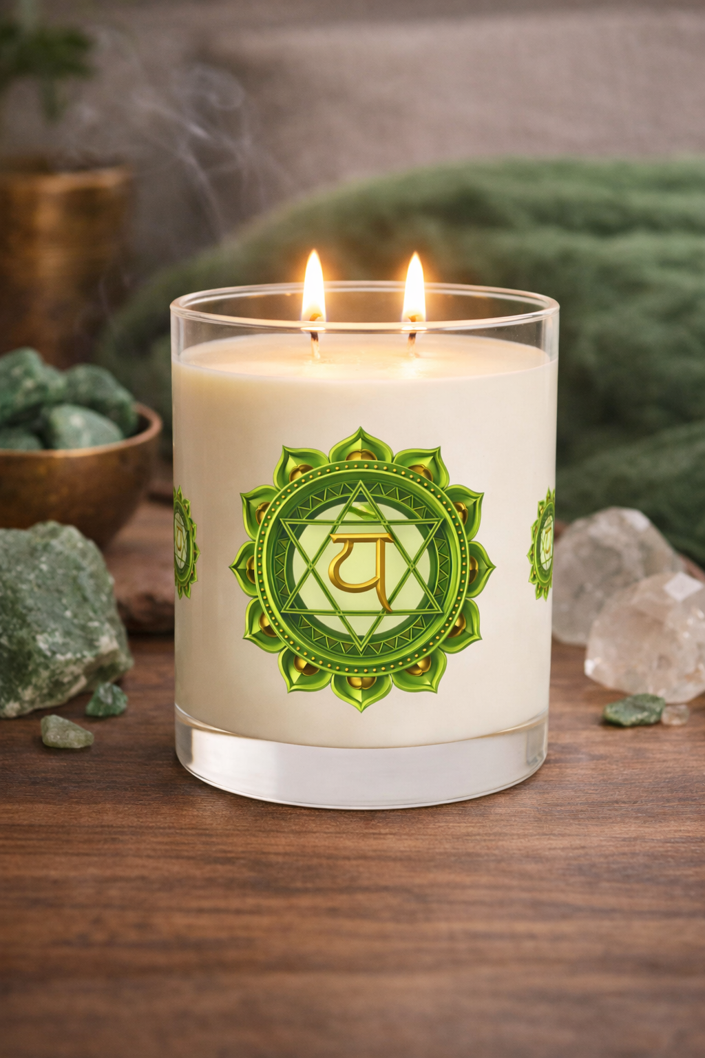 Heart Chakra Ritual Candle – Open to Love & Harmony — 11oz Glass Candle