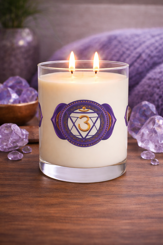 Third Eye Chakra Ritual Candle – Awaken Your Intuition & Inner Vision — 11oz Scented Glass Candle