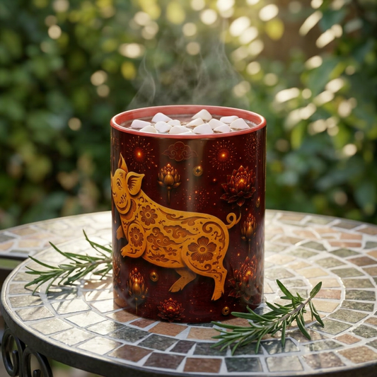 Pig Zodiac Coffee Mug — Chinese Zodiac Years & Traits Accent Mug