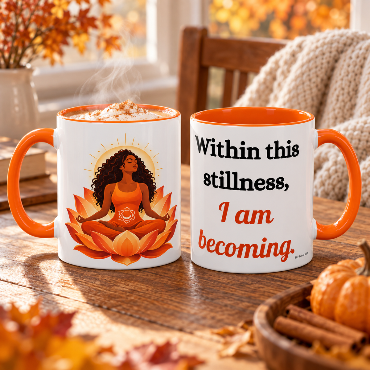 Sacred Becoming™ Sacral Chakra Mug — Lotus Meditation Edition | 11oz & 15oz
