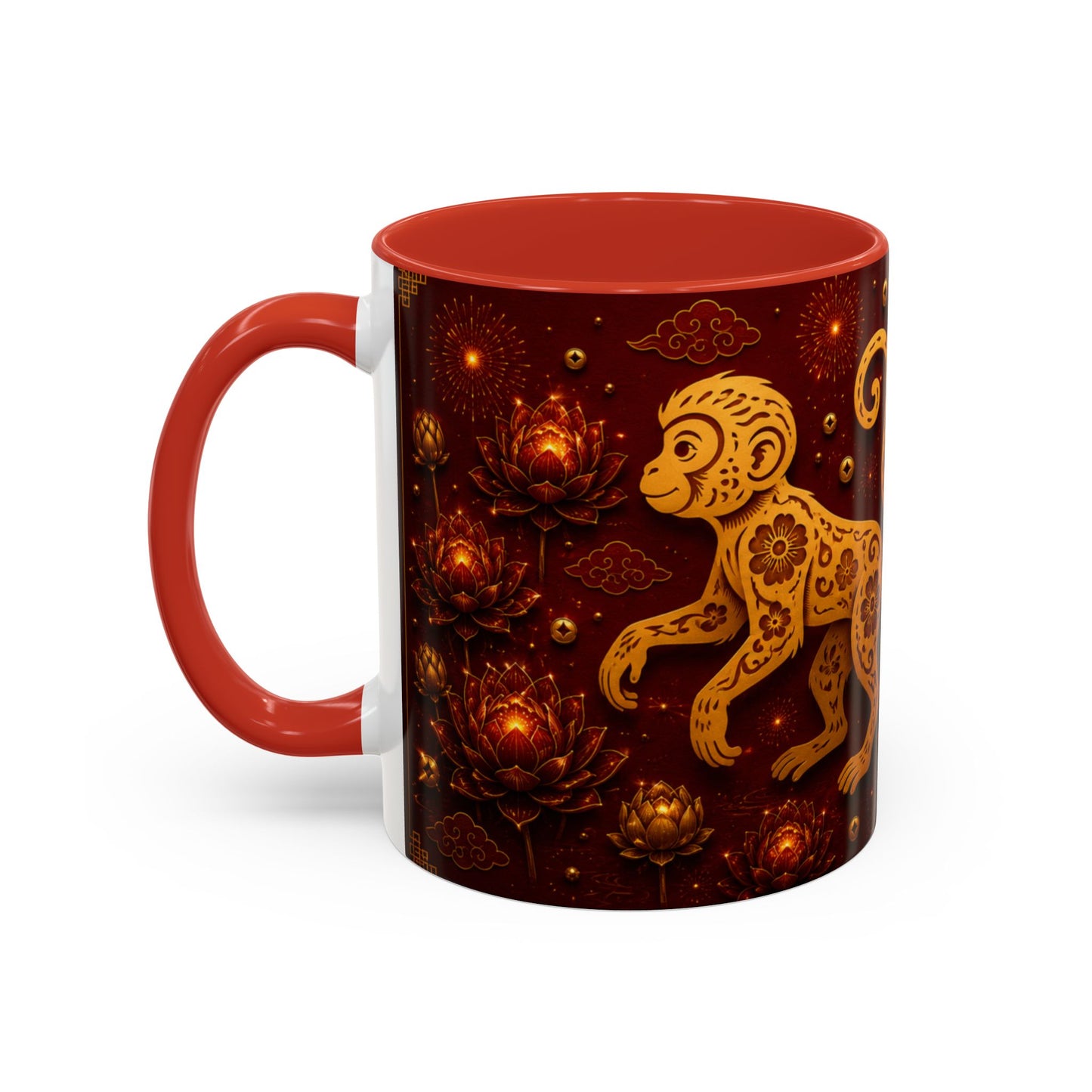 Monkey Zodiac Coffee Mug — Chinese Zodiac Years & Traits Accent Mug (11/15oz)