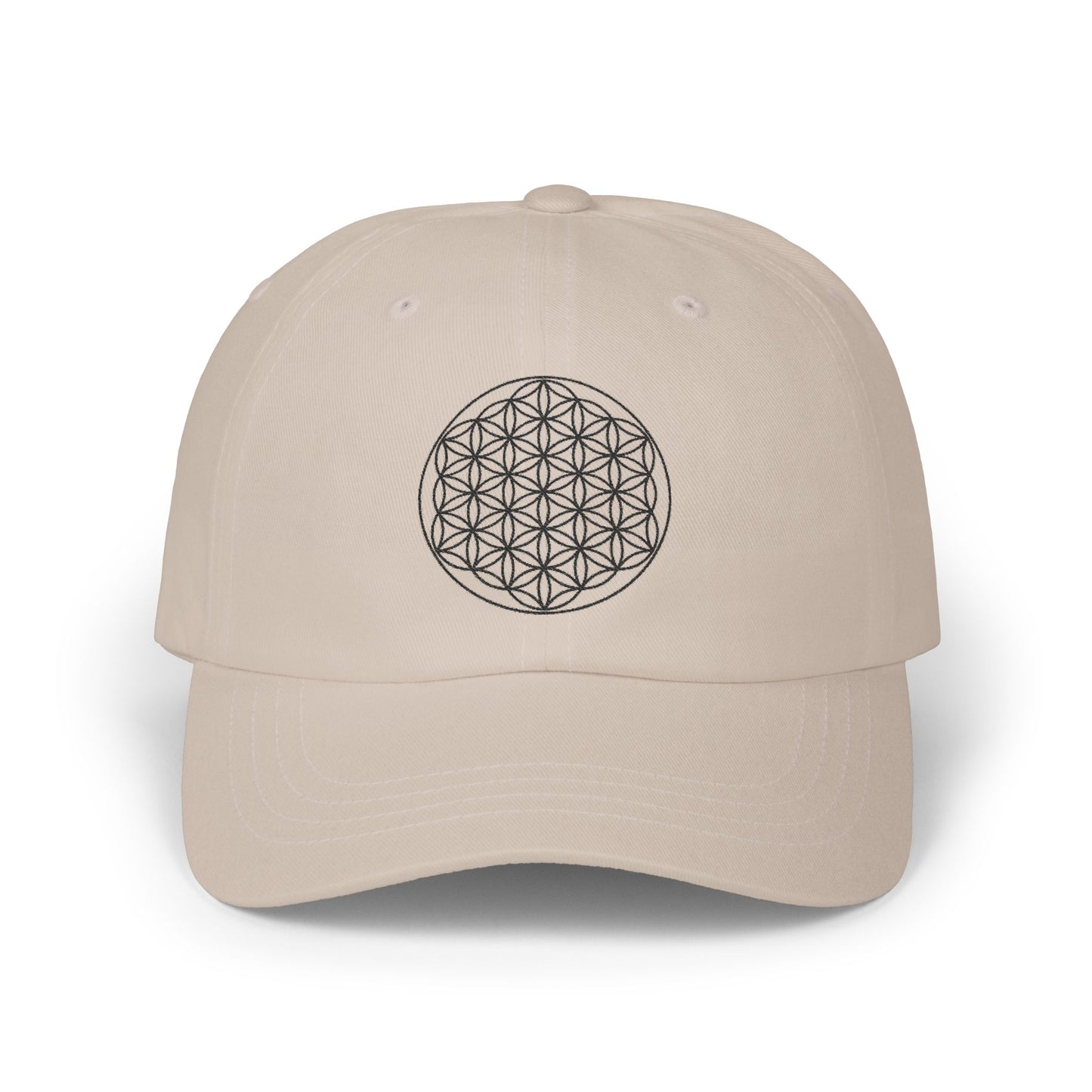 Flower of Life Dad Cap- Flower of Life Design- Black