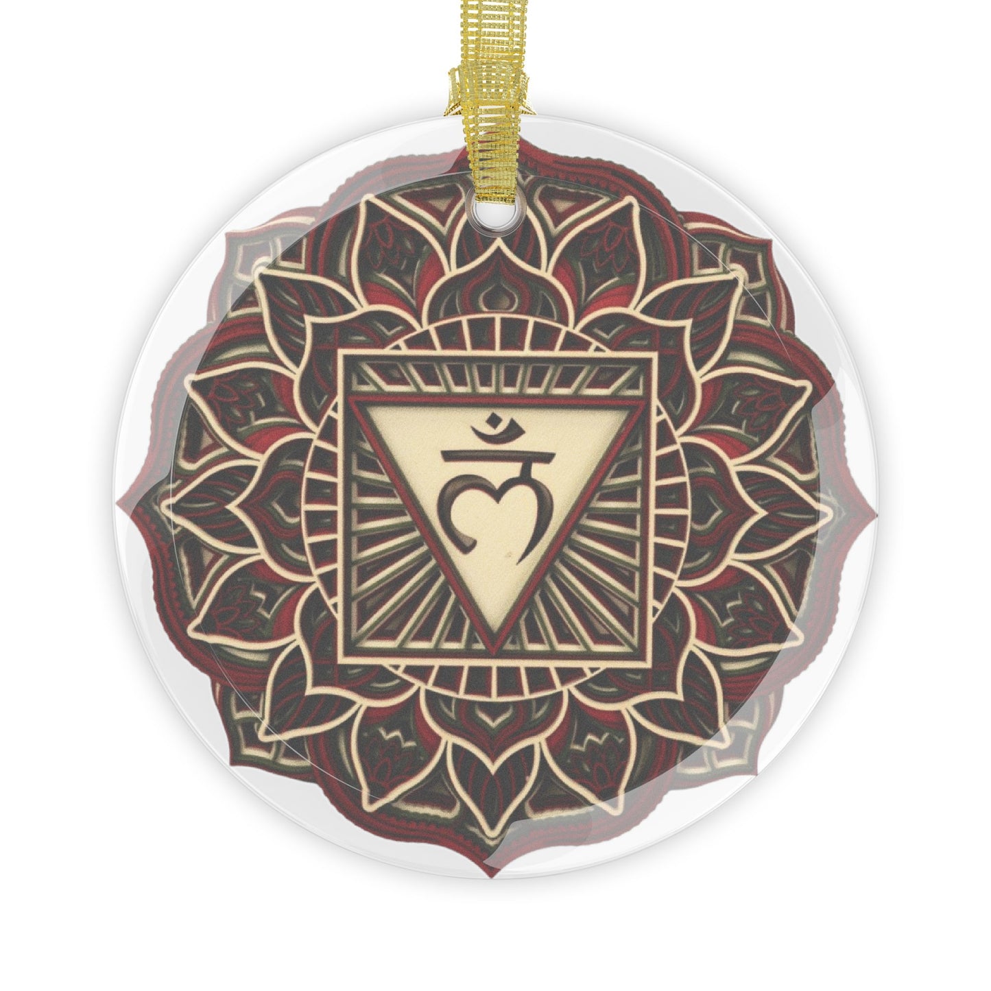 Root Chakra Mandala Glass Ornament