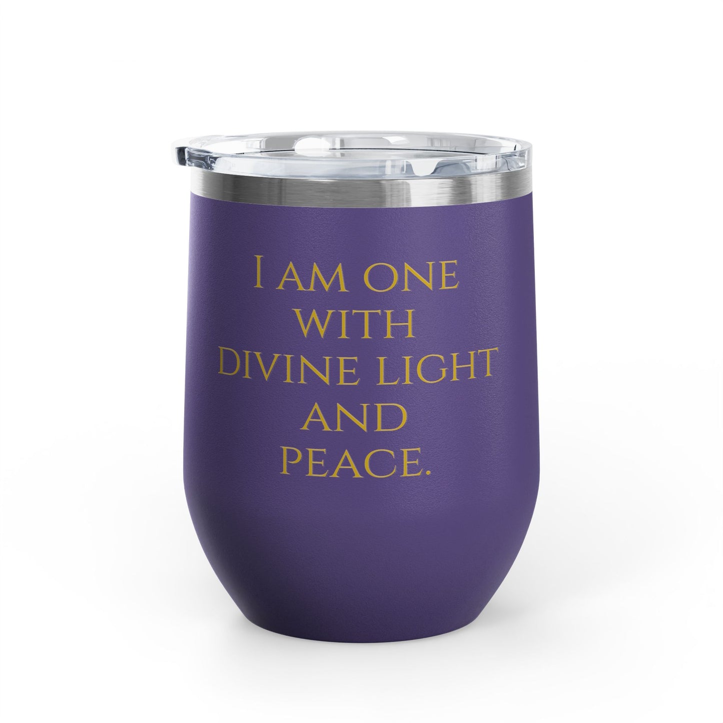 Crown Chakra Wine Tumbler – I Am Connected to Divine Light - 12oz