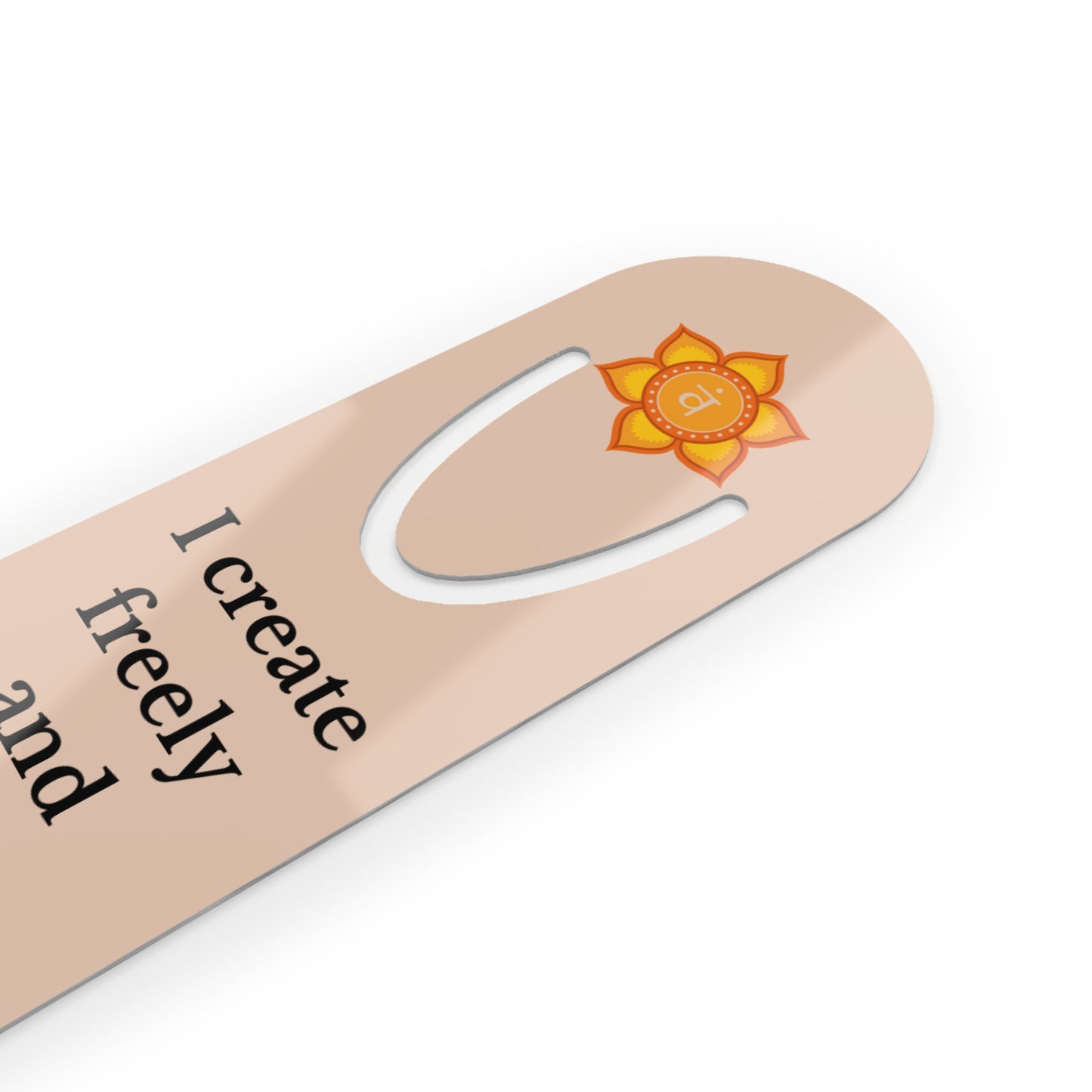 Sacral Chakra Stainless Steel Bookmark – “I Flow with Creativity and Joy”