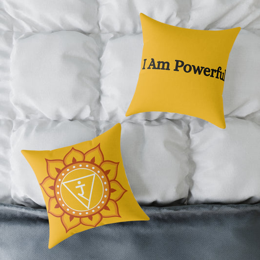 Solar Plexus Chakra Throw Pillow – I Am Powerful - Full Color
