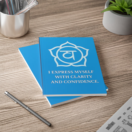 Throat Chakra A5 Softcover Notebook - "I Express Myself with Clarity and Confidence"