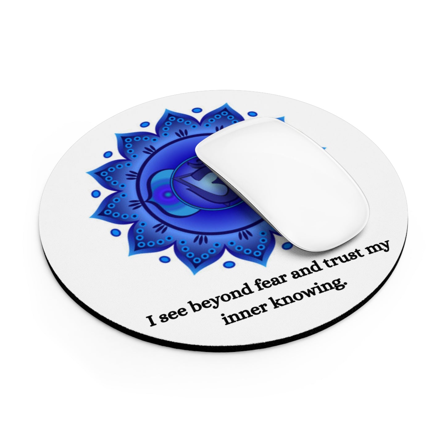 Third Eye Chakra Mouse Pad – Ajna Lotus Symbol with Intuition Alignment Affirmation
