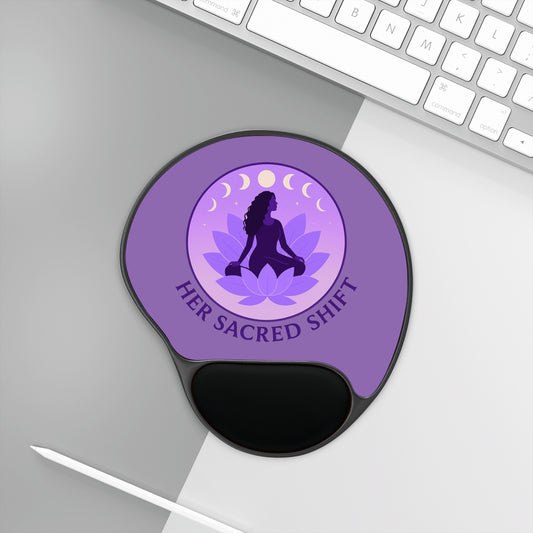Her Sacred Shift Crown Chakra Mouse Pad with Wrist Rest — Divine Clarity Edition