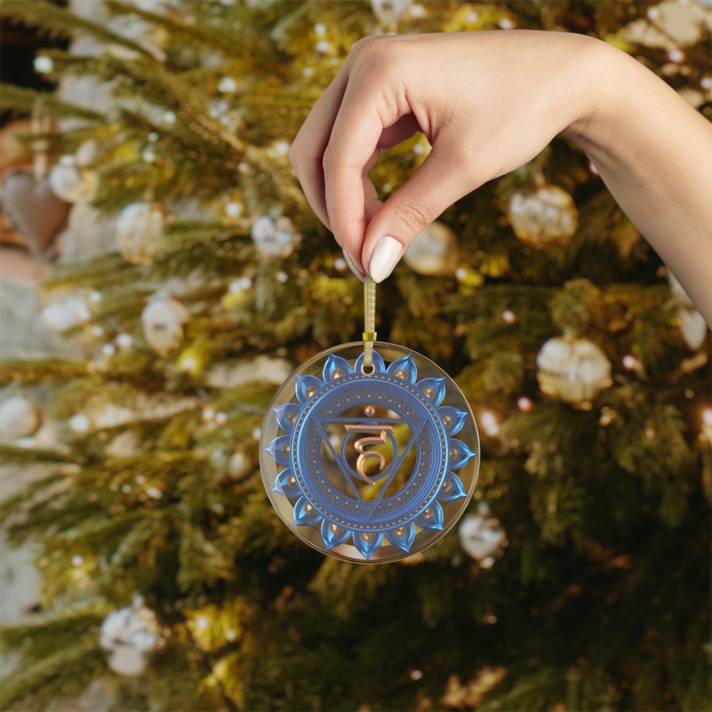 Throat Chakra Glass Ornament – Holiday Harmony Collection