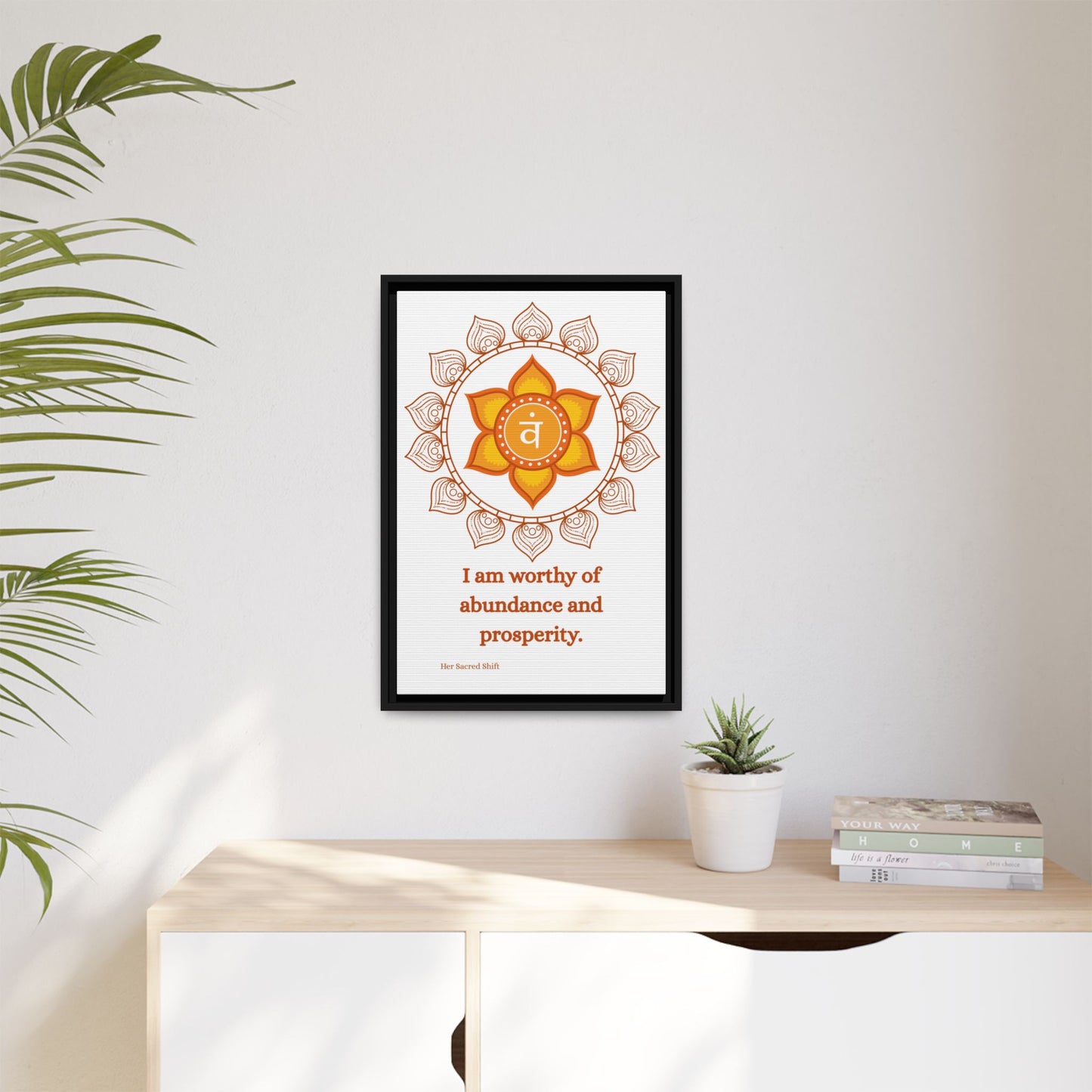 Sacral Chakra Canvas – “Abundance & Prosperity” Wall Art (Framed)