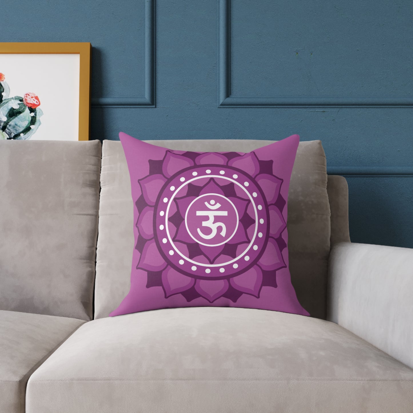 Crown Chakra Throw Pillow – I Am Connected to Divine Wisdom - Full Color