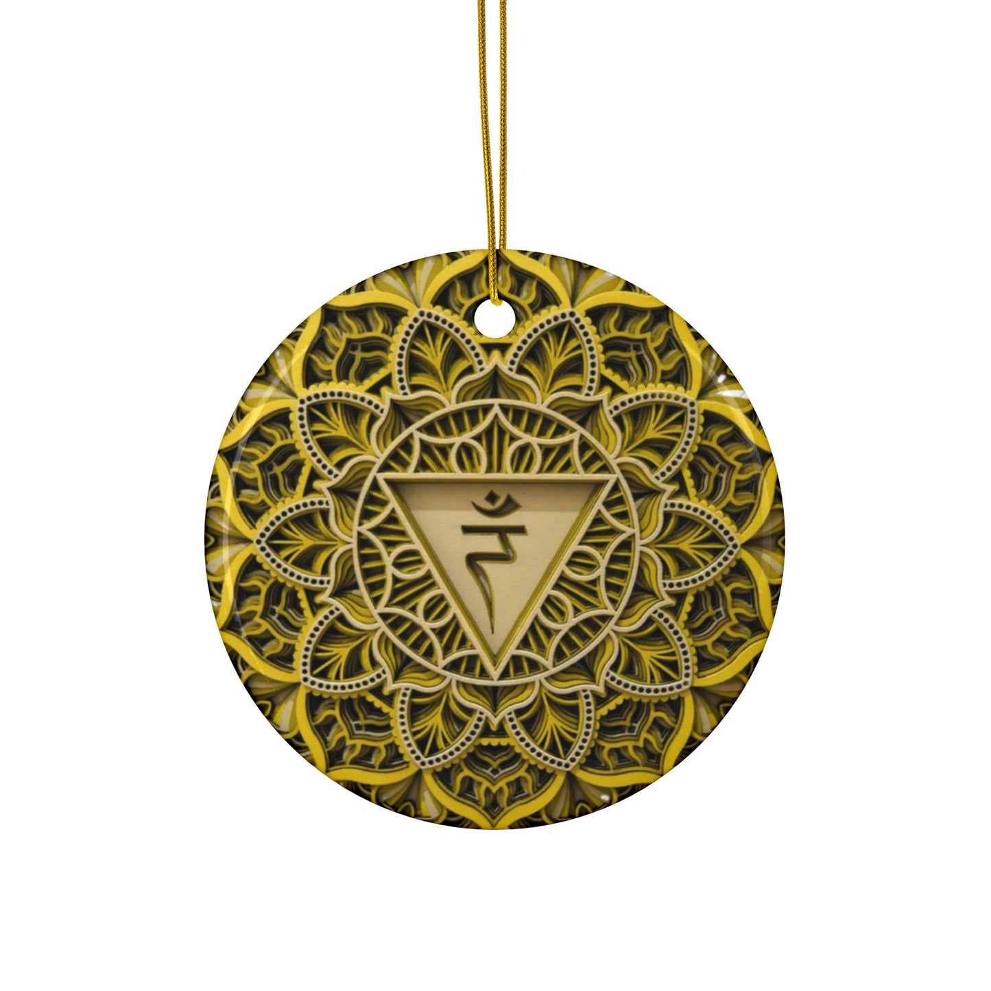 Ceramic Solar Plexus Chakra Ornament – Shining with Christmas Light