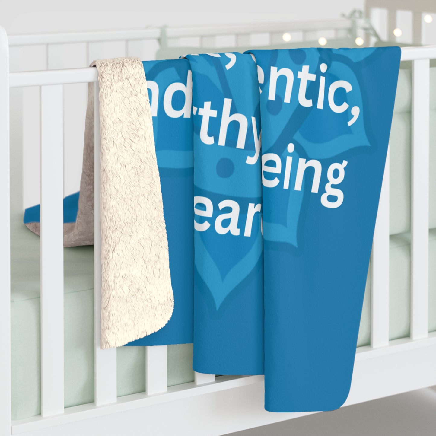 Throat Chakra Premium Sherpa Blanket — Truth, Expression & Confident Communication