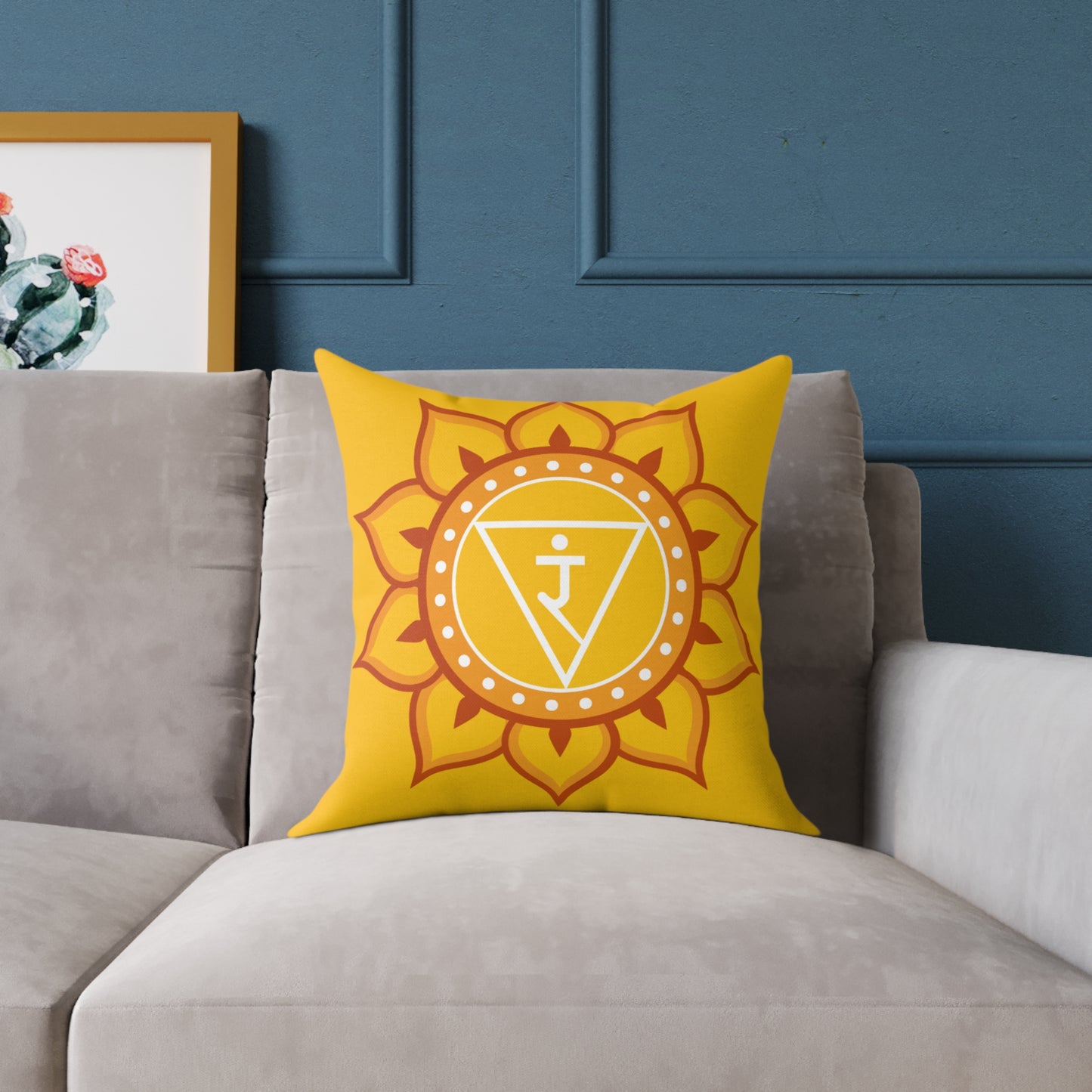 Solar Plexus Chakra Throw Pillow – I Am Powerful - Full Color