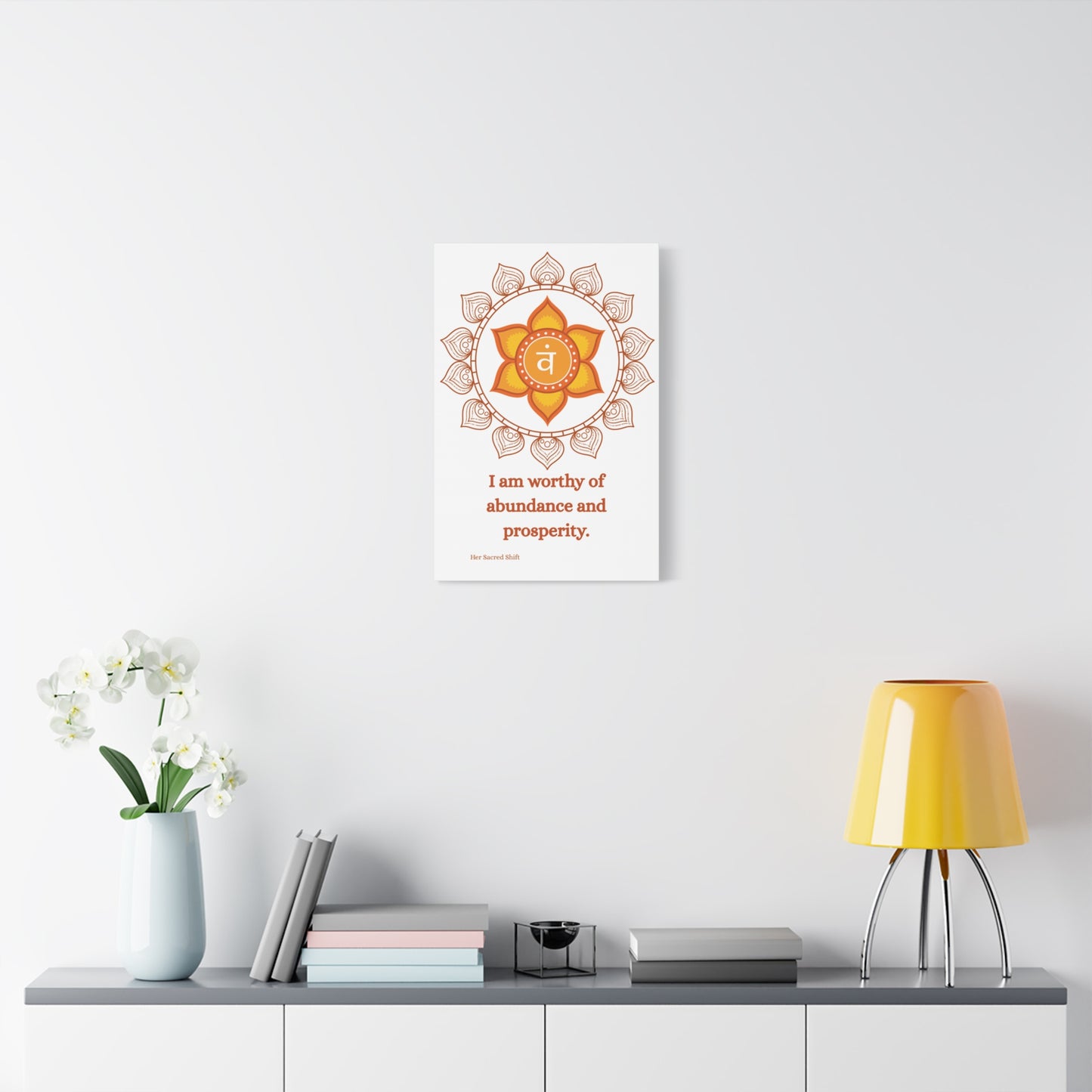 Sacral Chakra Canvas – “Abundance & Prosperity” Wall Art (Unframed)