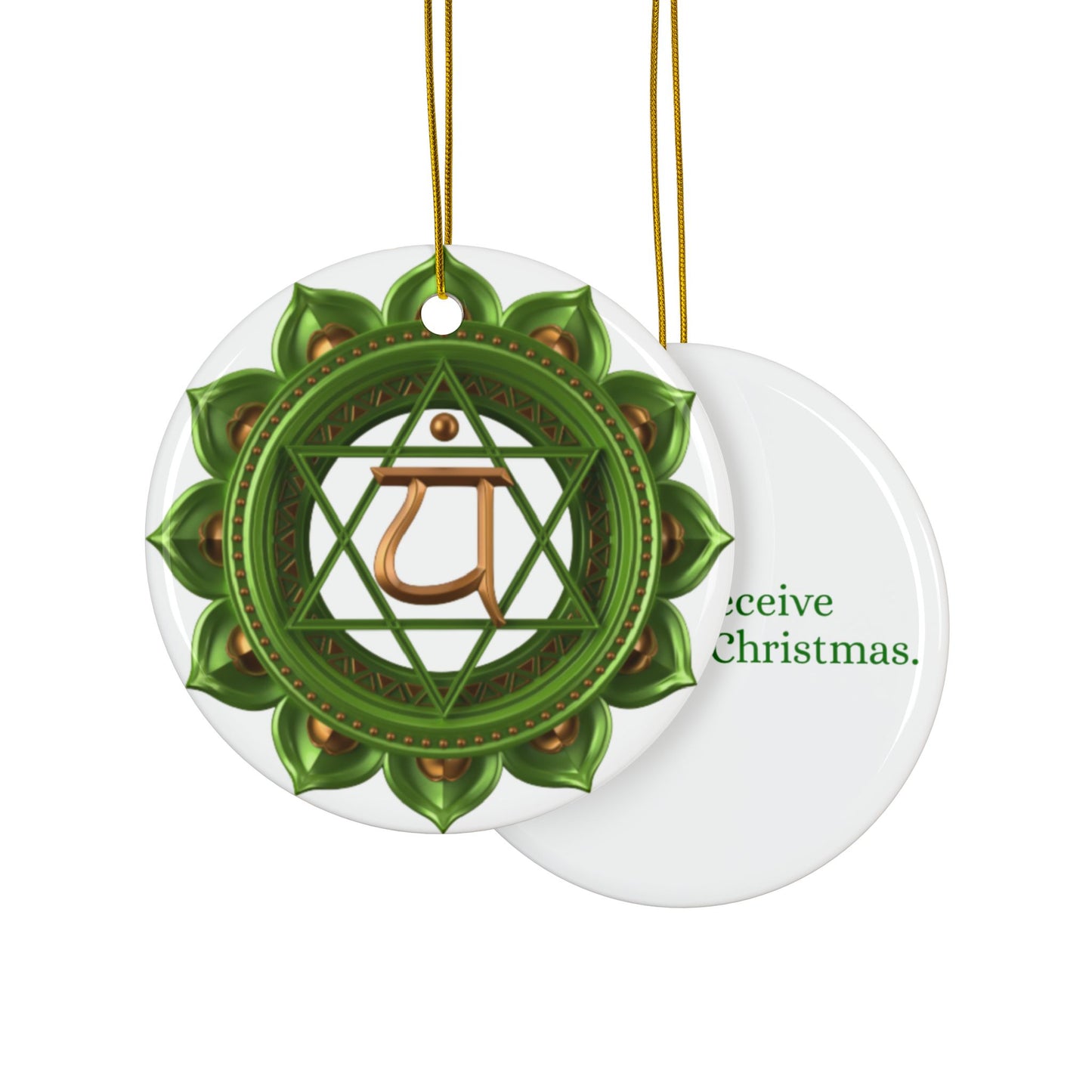 Heart Chakra Ceramic Ornament – Love & Holiday Harmony