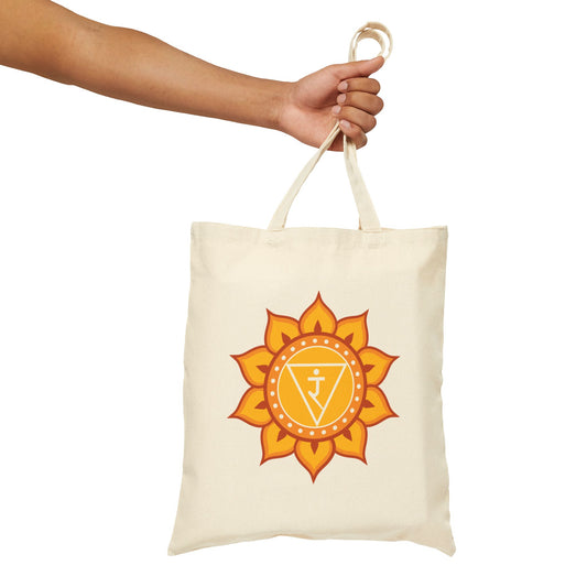 Solar Plexus Cotton Canvas Tote – “I Stand in My Power”