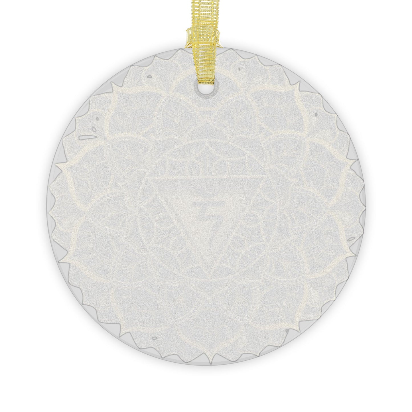 Solar Plexus Chakra Mandala Design Glass Ornaments- Handmade