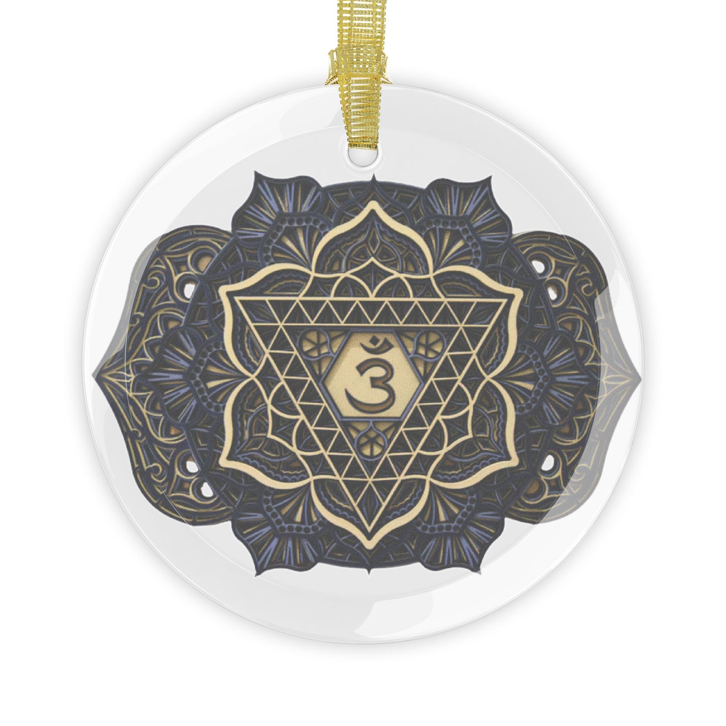 Third Eye Chakra Mandala Design Glass Handmade Ornament