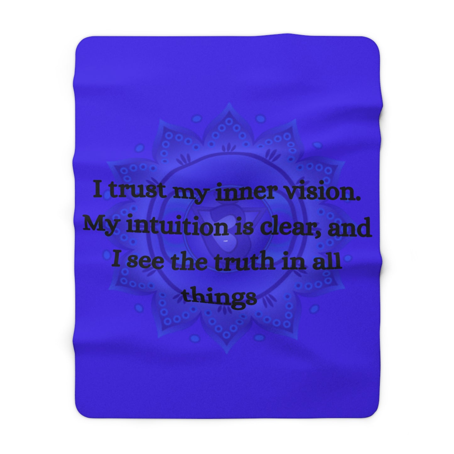 Third Eye Chakra Premium Sherpa Blanket — Intuition & Inner Vision Affirmation Throw | Ultra-Soft Spiritual Comfort Blanket