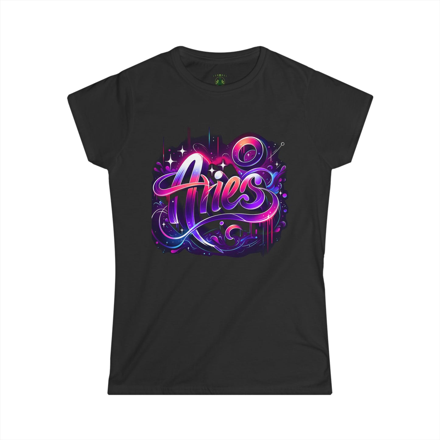 Aries Zodiac T-Shirt – Bold Black & White Design 1