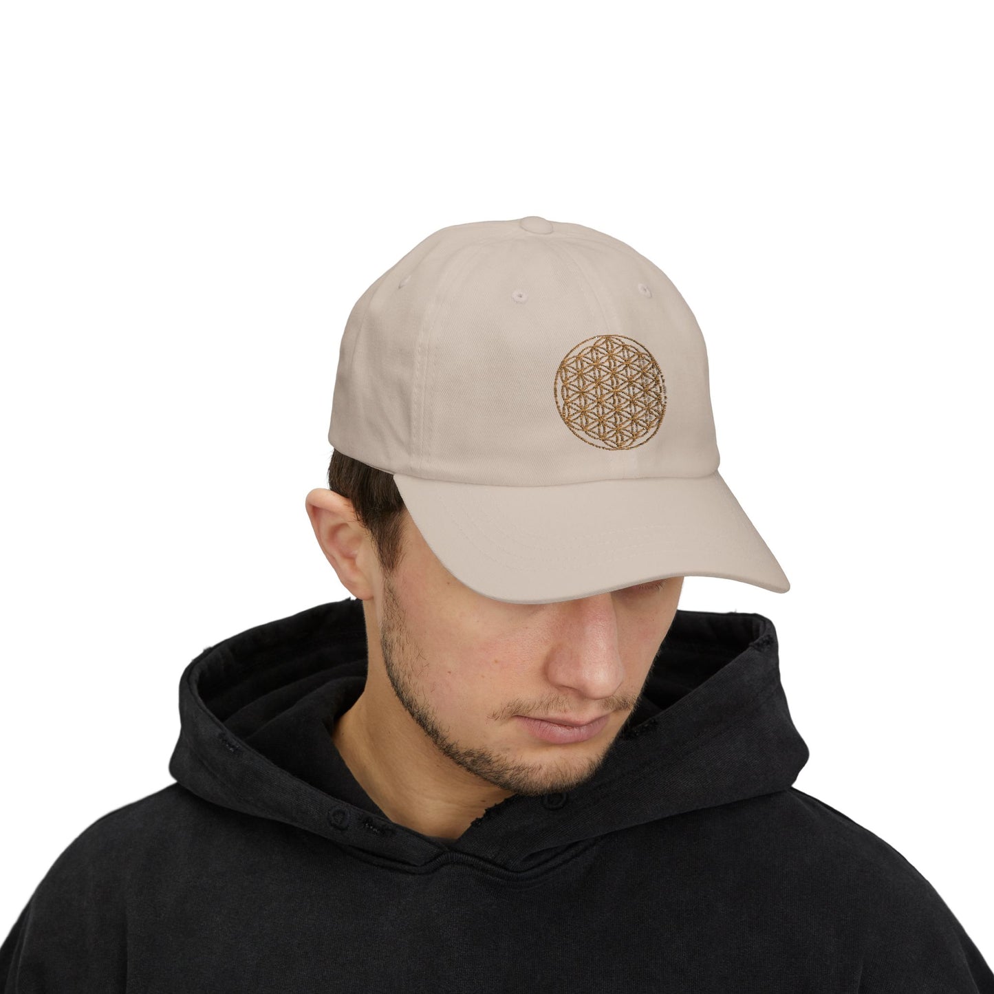 Flower of Life Dad Cap- Gold Flower of Life Design