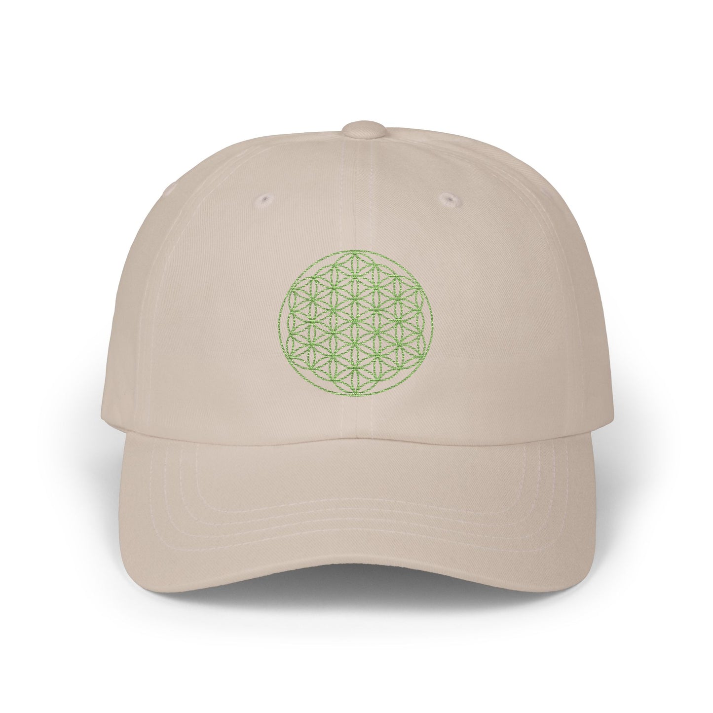 Flower of Life Dad Cap- Flower of Life Design- Green