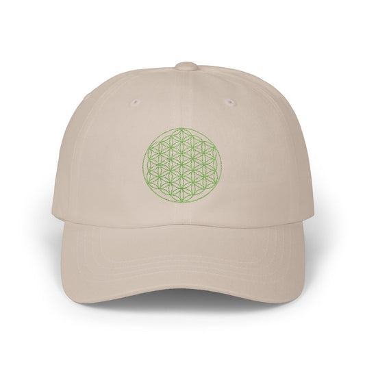 Flower of Life Dad Cap- Flower of Life Design- Green