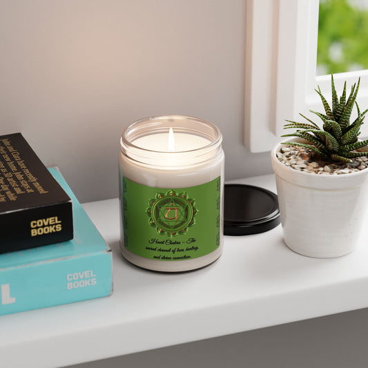 Heart Chakra Candle – Sea Salt + Orchid Scented Soy Candle, 9oz